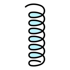 Pressure coil icon. Outline pressure coil vector icon color flat isolated on white