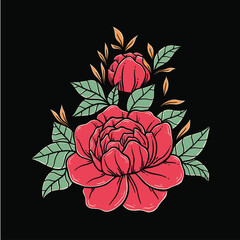 Beautifull rose illustration premium vector