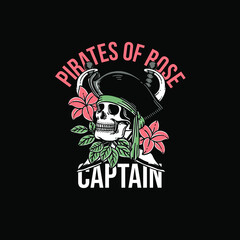Captain pirates head skull illustration