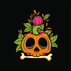 Skull halloween illustration vector