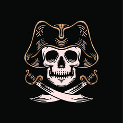 pirates head skull premium vector