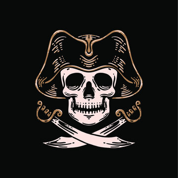 pirates head skull premium vector