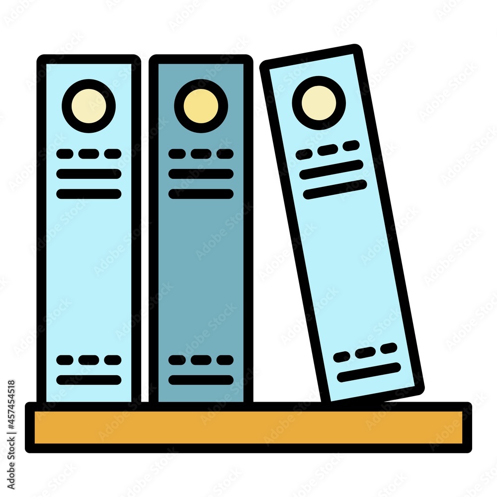 Poster office folder stack icon. outline office folder stack vector icon color flat isolated on white