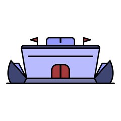 Baseball arena icon. Outline baseball arena vector icon color flat isolated on white