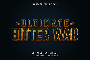 Ultimate bitter war,3 dimensions editable text effect blue gradation yellow text style