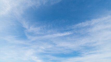  Panoramic view of clear blue sky and clouds, clouds with background.