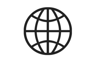 The globe with parallels and meridians