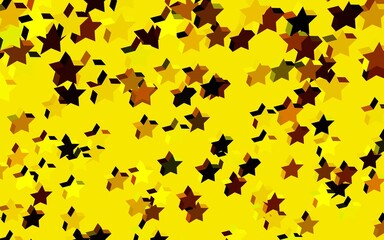 Dark Red, Yellow vector template with sky stars.