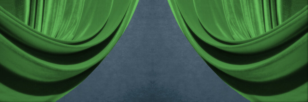 Green Stage Curtains