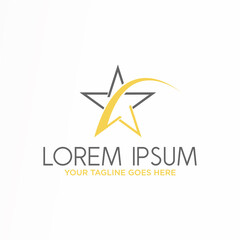 simple and unique star with cutting shape image graphic icon logo design abstract concept vector stock. Can be used as a symbol related to champion or winner