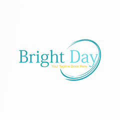 letter or writing BRIGHT DAY serif font with circle line image graphic icon logo design abstract concept vector stock. Can be used as a symbol of happiness or wordmark