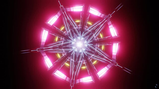Animation of a pulsating neon star. 2101