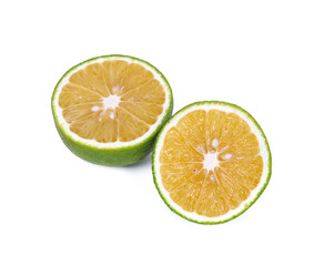 sweet orange (Citrus X sinensis) on white background