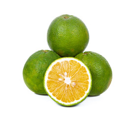 sweet orange (Citrus X sinensis) on white background