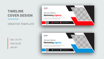 Facebook cover template, Modern creative Digital marketing facebook cover, Business and Corporate facebook timeline cover design, Template banner for social network