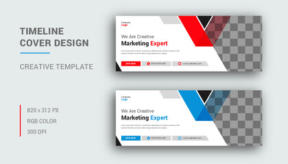 Facebook cover template, Modern creative Digital marketing facebook cover, Business and Corporate facebook timeline cover design, Template banner for social network