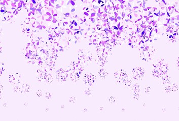 Light Purple vector doodle layout with leaves.