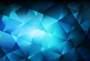 Dark BLUE vector abstract polygonal template.