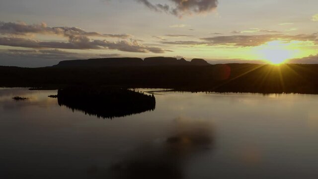 Aerial shot above Sleeping Giant Provincial Park in Northern Ontario.