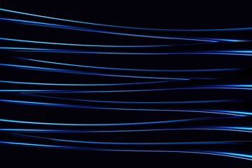 Glow blue light effect on black background.  3D rendering.