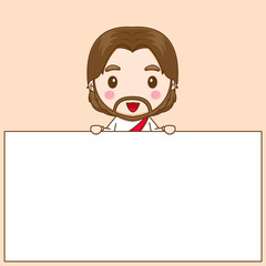 Cute Jesus chibi cartoon character