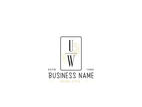 UW Logo Letter, monogram uw u w logo icon for wedding fashion or any type of business