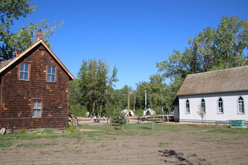Obraz premium Behind The Buildings, Fort Edmonton Park, Edmonton, Alberta