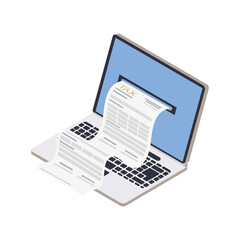 laptop with tax document
