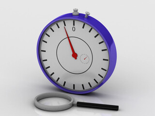 3d rendering laptop with stop watch