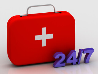 Obraz premium 3d rendering first aid box 24 x7