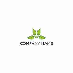 Home leaf logo design vector editable resizable EPS 10
