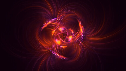 3D rendering abstract fractal light background