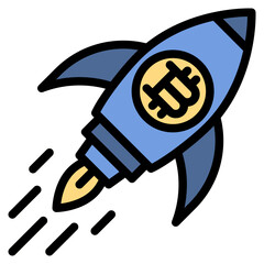 rocket line icon