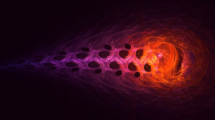 3D rendering abstract fractal light background
