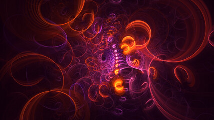 3D rendering abstract colorful fractal light background