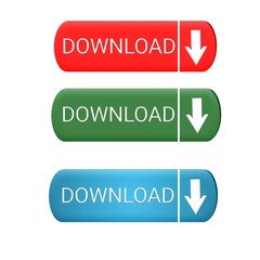 Download buttons set for web icon various color white background