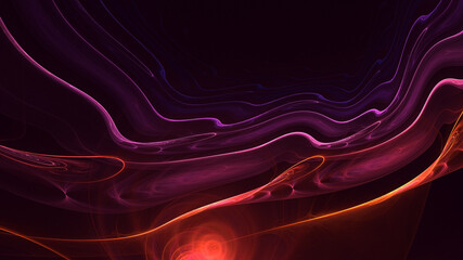 3D rendering abstract multicolor fractal light background