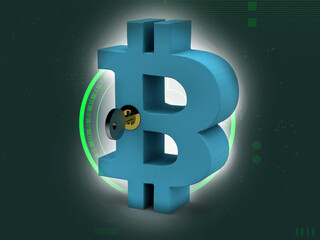Obraz premium 3d rendering insert key Dollar symbol 