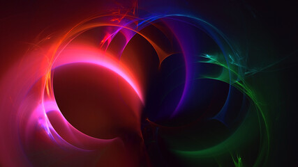 3D rendering abstract colorful fractal light background