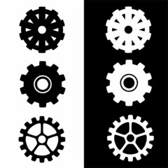 set of gear wheels icon. user preferences vector art illustration