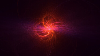 3D rendering abstract red fractal light background