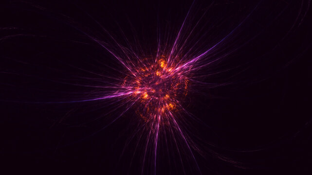 3D rendering abstract red fractal light background