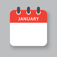 Template icon calendar, month of year January