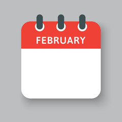 Template icon calendar, month of year February