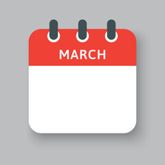 Template icon calendar, month of year March