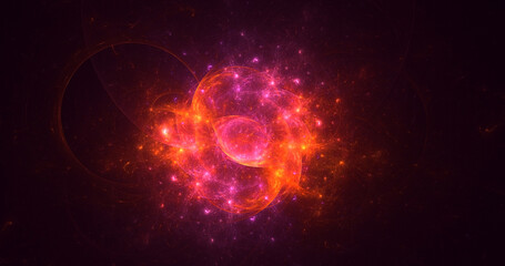 3D rendering abstract multicolor fractal light background
