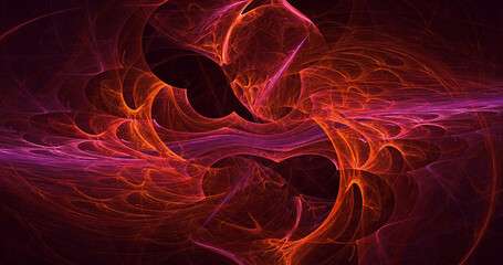 3D rendering abstract multicolor fractal light background