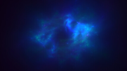 3D rendering abstract blue technology fractal background