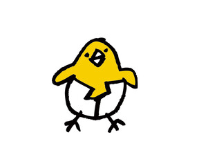 殻から足が出たヒヨコ © aktty