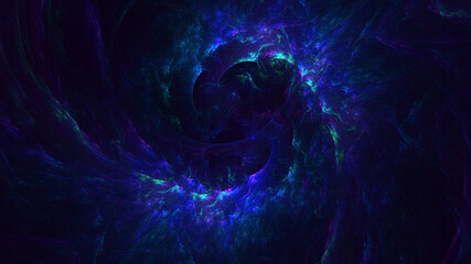 3D rendering abstract blue technology fractal background